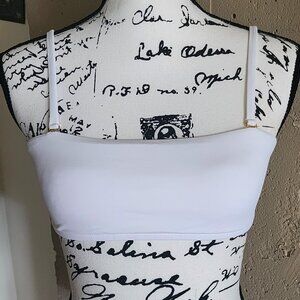 NWOT White Swimsuit Top With Removable Straps